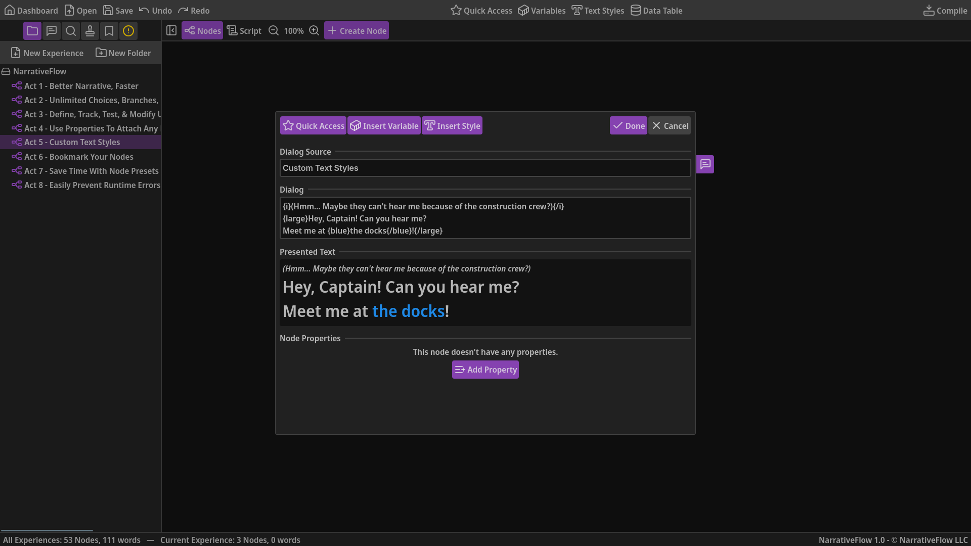 Narrative Customization NarrativeFlow | The Branching Dialogue Tool for Indie Devs