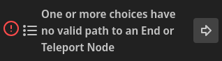 One or more choices have no valid path