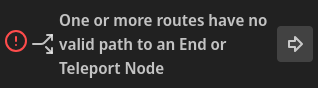 One or more routes have no valid path
