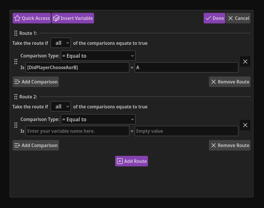 12 - Conditional Node Editor Two Routes
